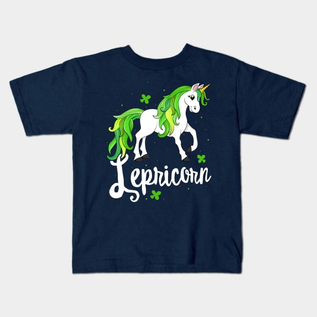 Lepricorn Leprechaun Unicorn T-Shirt St Patricks Day Kids Kids T-Shirt by 14thFloorApparel